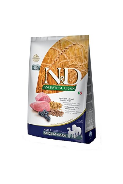 N&D Hrană uscată pentru câini Ancestral Grain, Miel, Spelt, Ovăz și Afine, 12 kg