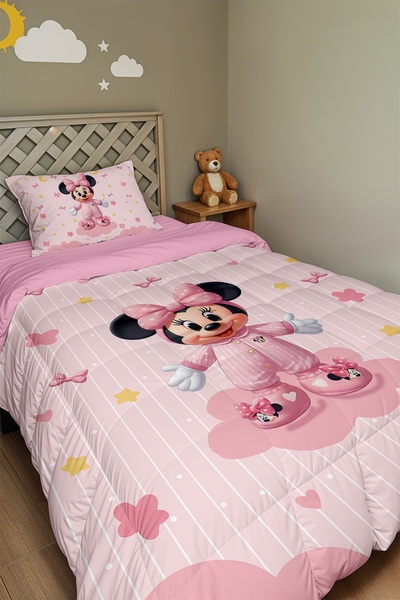 EVPANYA Minnie's Sleep Time Patterned Single Duvet and Pillowcase