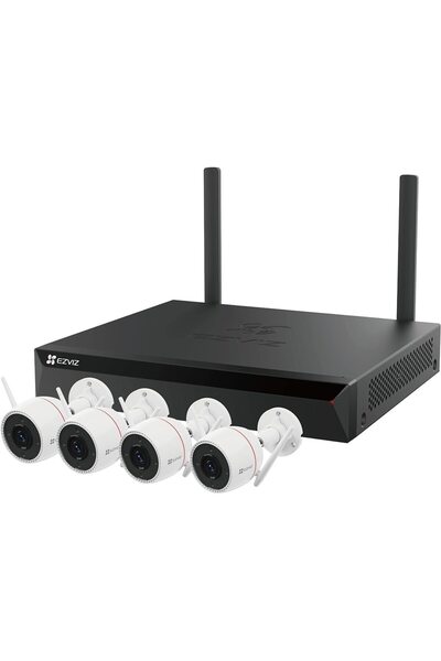 EZVIZ H3C video surveillance kit, 2K, 4 cameras, Wi-Fi, 8 channels, Color Nig...