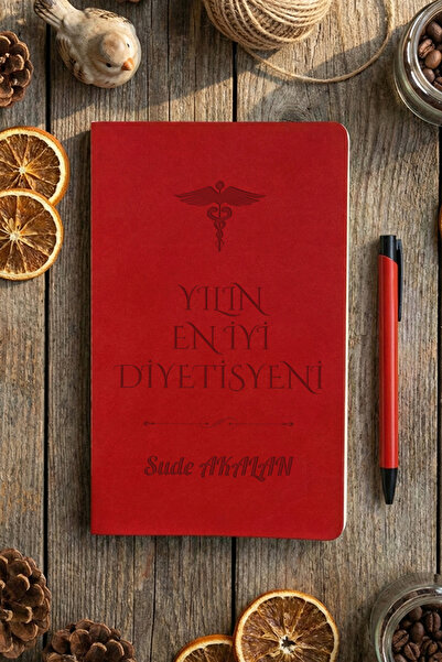Hedizu En İyi Diyetisyen Kişiye Özel Defter ve Kalem Kırmızı Tıp Bayramı Hedi...