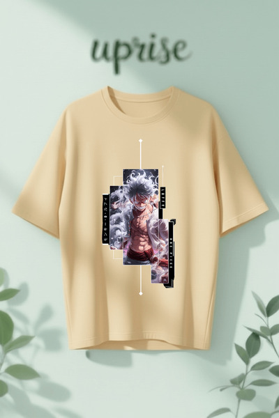 Vordevia Μπλουζάκι One Piece Monkey D Luffy Gear 5 με στάμπα, βαμβακερό, over...