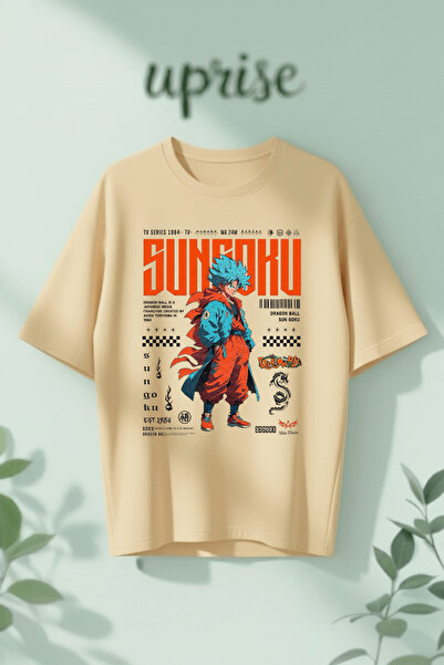 Vordevia Μπλουζάκι Dragon Ball Sun Goku με στάμπα από βαμβάκι σε μεγάλο μέγεθος