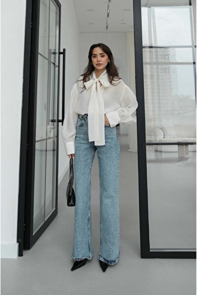 Havoş بنطلون جينز واسع الساق من بلو ساندرز ستون