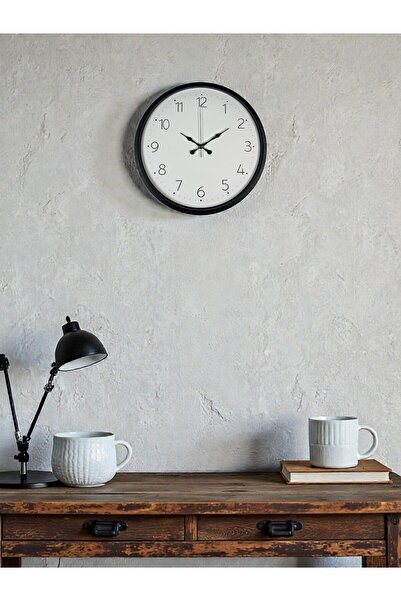 ForWhat 36cm Black Designed Mechanism for Office Home Office Wall Clock