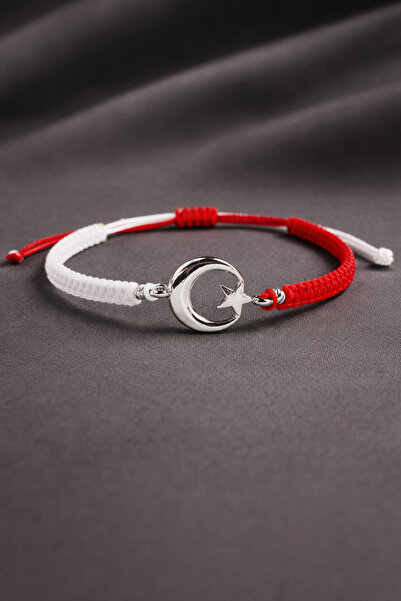 Crystal Atelier Kırmızı Beyaz Ay Yıldız Taraftar Bileklik