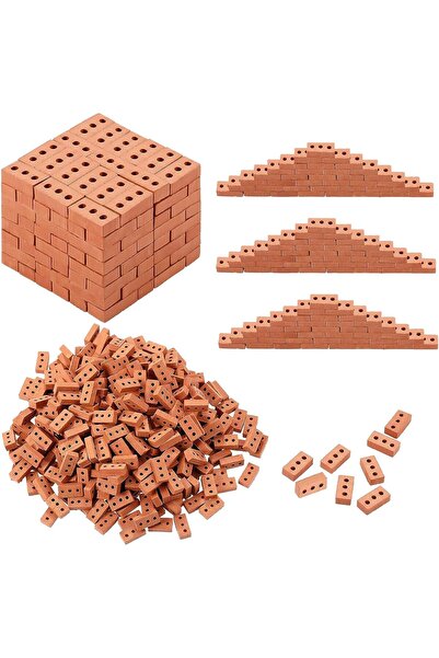 Arabest 100-Piece Mini Red Building Blocks, Realistic Miniature Construction ...