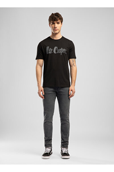 Lee Cooper Pantaloni negri din denim pentru bărbați, croială skinny 262 LCM 1...