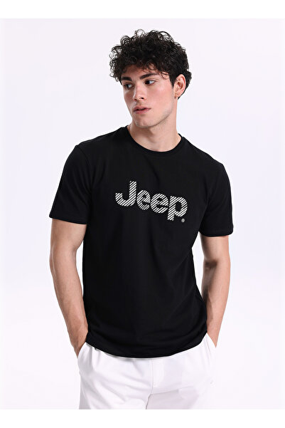 JEEP Siyah Erkek Relaxed Baskılı T-Shirt J5SM-TST7351