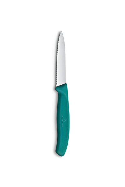 Victorinox 6.7634.C1 Paslanmaz Çelik Tırtıklı Soyma Bıçak 8 cm Yeşil