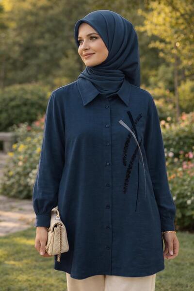 Alvina Shirt Collar Muslin Tunic 45770