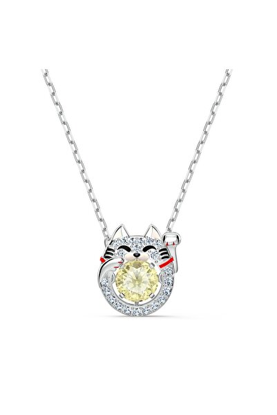 Swaroski قلادة على شكل قطة راقصة متلألئة