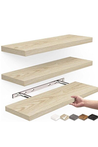 Arabest 3-Piece Rustic Wood Floating Shelves, Wall Mounted for Storage and Decor