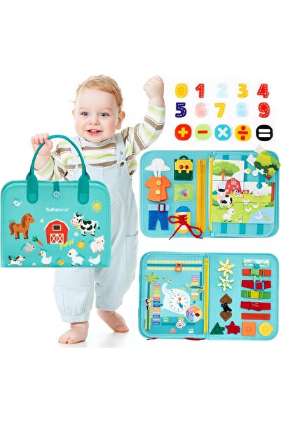 Arabest لوحة أنشطة 9 في 1 للأطفال الصغار، ألعاب تعليمية عن حيوانات المزرعة، أ...