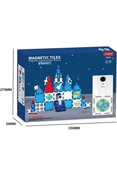 Genel Markalar Manyetilk Tiles Uzay Seti 39 Parça Manyetik Yapı Blokları