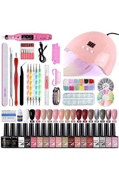 Arabest مجموعة طلاء الأظافر الجل المكونة من 35 قطعة مع مصباح فني وفرش وأدوات ...