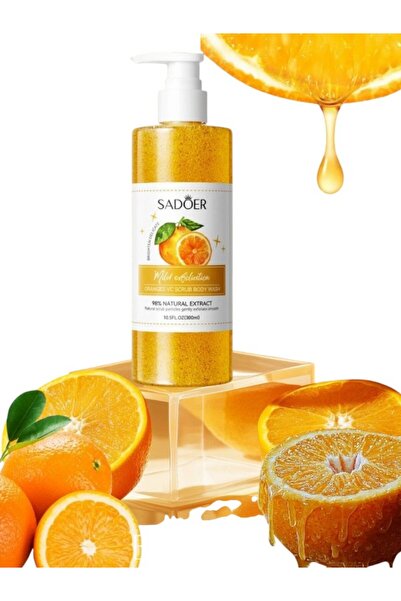 SADOER غسول الجسم المقشر الخفيف بالبرتقال وفيتامين سي (300 مل).