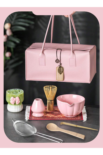 Squarecircle 8-piece Japanese Matcha Set, Ceramic Bowl, Whisk, Holder, Spoon,...