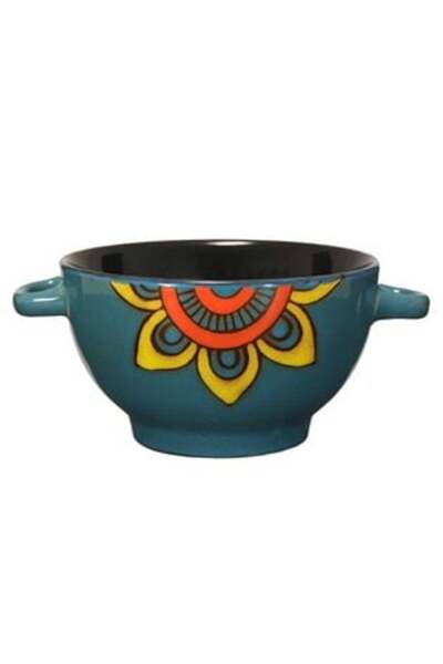 OEM Blue Porcelain Bowl with Mandala Pattern 650 ml