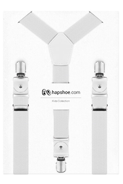 hapshoe Curea pentru pantaloni pentru copii, albă, cu clemă reglabilă