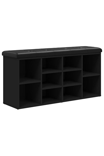 vidaxl Bancă de pantofi, negru, 102x32x50 cm, lemn prelucrat