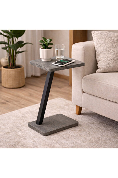 Crestj طاولة جانبية مودرن بشكل C – حل عملي وأنيق لتوفير المساحة في غرفة المعي...