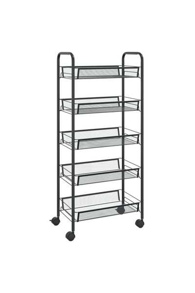 vidaxl Kitchen trolley, 5 levels, black, 46x26x105 cm, iron