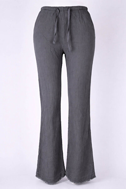 trender بنطلون قماش أنثراسايت نسائي 5504