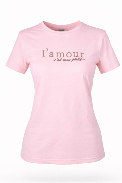trender L'Mour Written O-Neck Women's T-Shirt 26Ydt1000006