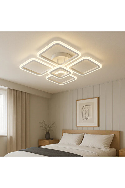 LightPlanet Candelabru LED 4+1 Pătrat Alb Echivalent 400W Telecomandă