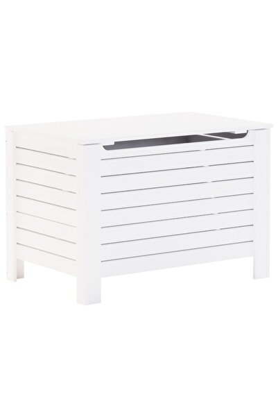 vidaxl Cutie depozitare capac "RANA", alb, 100x49x54cm, lemn masiv pin
