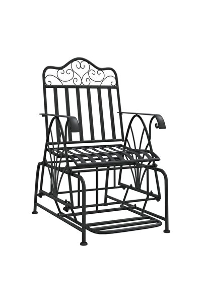 vidaxl Bancă glisantă, negru, 61 cm, oțel