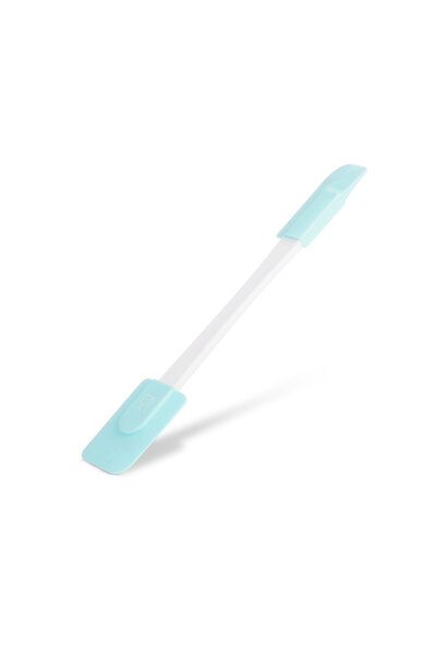 FAMİLY Silicon spatula - light blue, double-sided - 24.5 x 4.5 cm