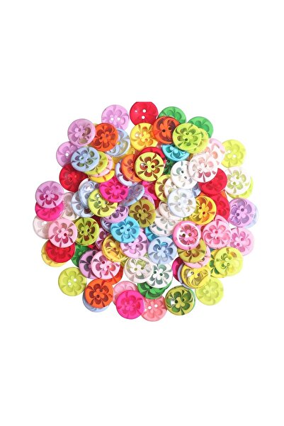 Arabest 100 قطعة من أزرار الراتنج الملونة، أزرار خياطة للحرف اليدوية وتزيين ا...