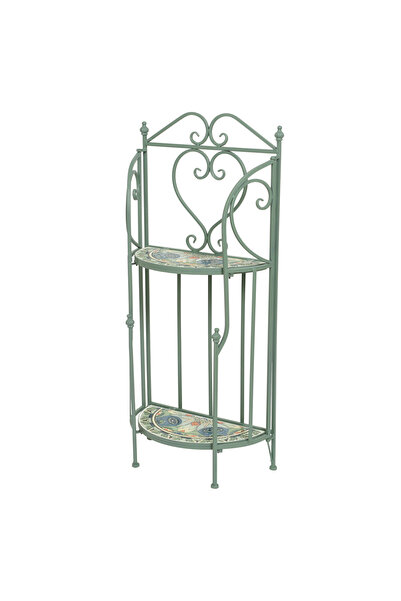 Maison Mex Etajera 2 polite gradina/terasa FERRARA L.40 l.20 H.98 vernil/mult...