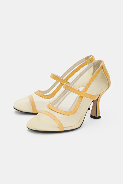 selin shoes حذاء فيلينسا نسائي بكعب عالٍ ومقدمة مدببة - أصفر