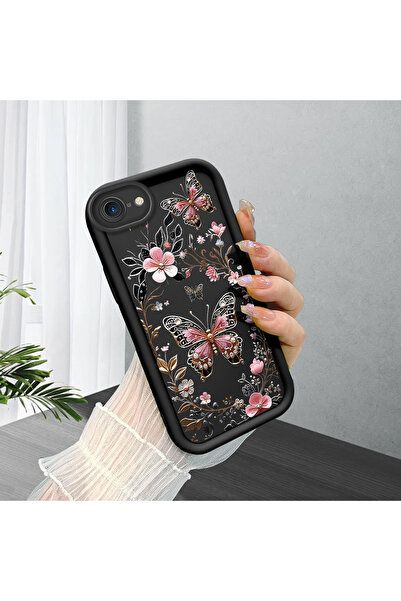 Hontinga iPhone 8 Compatible Butterfly Pattern Camera Protected Slim Soft Sil...