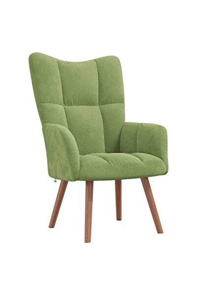 vidaxl Scaun de relaxare, verde deschis, catifea
