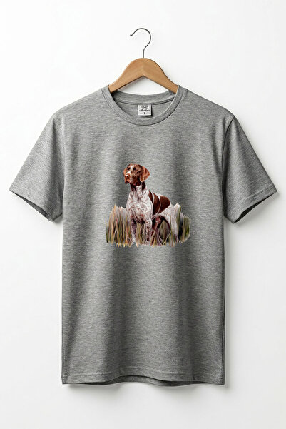 WİDİ Μπλουζάκι για κυνήγι σε εξωτερικούς χώρους με στάμπα σκύλου, 100% βαμβακ...