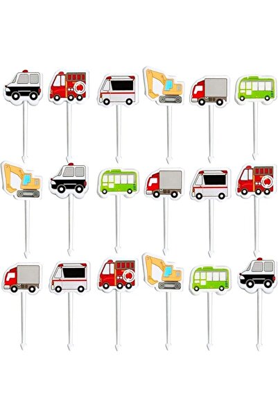 Arabest 18pcs Transport Food Picks Lunch Decoration,Cute Vehicle Bento Toothp...