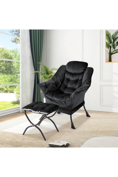 Garvee Accent Lounge Chair with Ottoman, 400lb Heavy Duty Oversized Ergonomic Armchair, Comfy Cushio