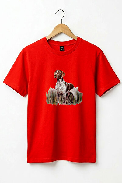WİDİ Outdoor Hunting Pointer Dog Printed 100% Cotton Basic Regular Fit T-Shirt