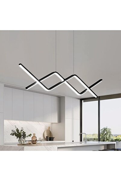 Jiju Κρεμαστό φωτιστικό LED BLACK LINES, Ισοδύναμο 300W, με Τηλεχειριστήριο