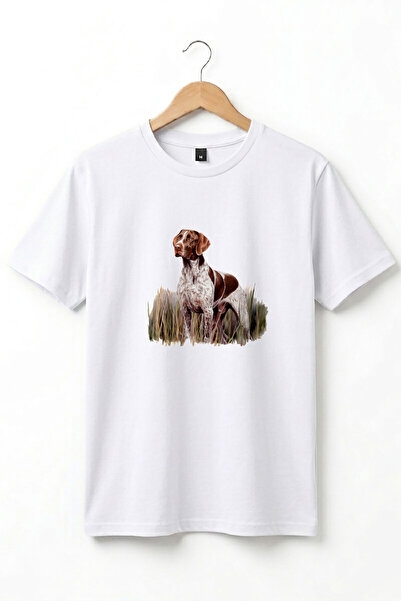 WİDİ Μπλουζάκι για κυνήγι σε εξωτερικούς χώρους με στάμπα σκύλου, 100% βαμβακ...