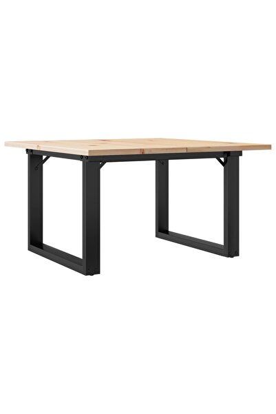 vidaxl Masă de cafea, cadru O, 60x60x40 cm, lemn masiv pin și Oţel
