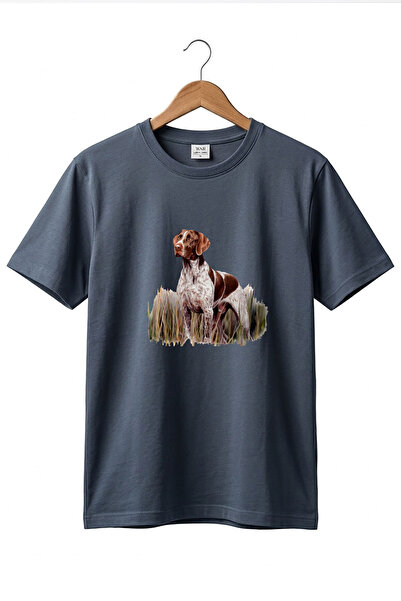 WİDİ Μπλουζάκι για κυνήγι σε εξωτερικούς χώρους με στάμπα σκύλου, 100% βαμβακ...