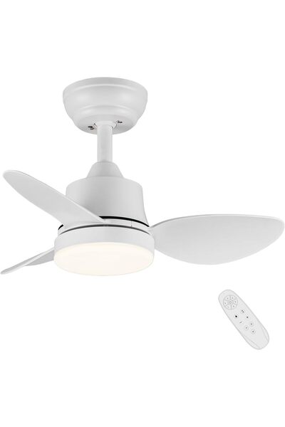 newday Ventilator de tavan cu iluminare și telecomandă, 61 cm,lumină, alb cu ...