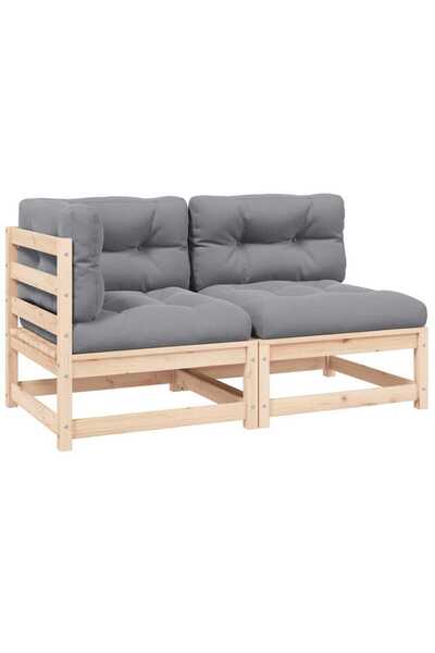 vidaxl Set mobilier de grădină cu perne, 2 piese, lemn masiv de pin