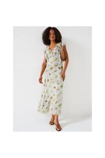 VERY V by Ruffle Sleeve Midaxi Dress - Print