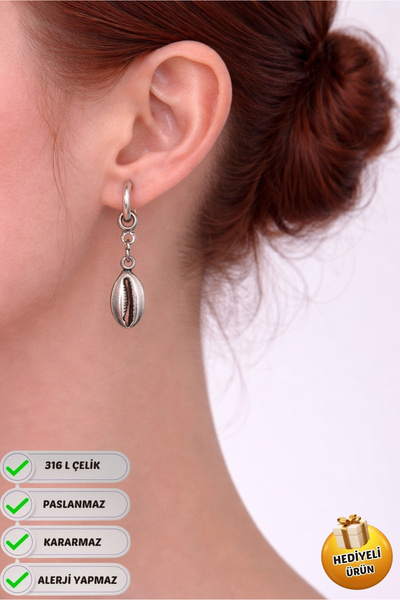 Piercing Market Steel & Silver Steel Special Design Dangle Gift Earrings for Couples, Does Not Tarnish or Fade