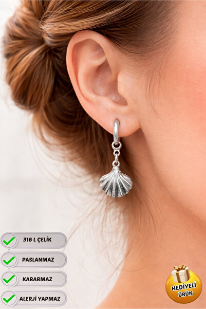 Piercing Market Steel & Silver Steel Special Design Dangle Gift Oyster Shell ...